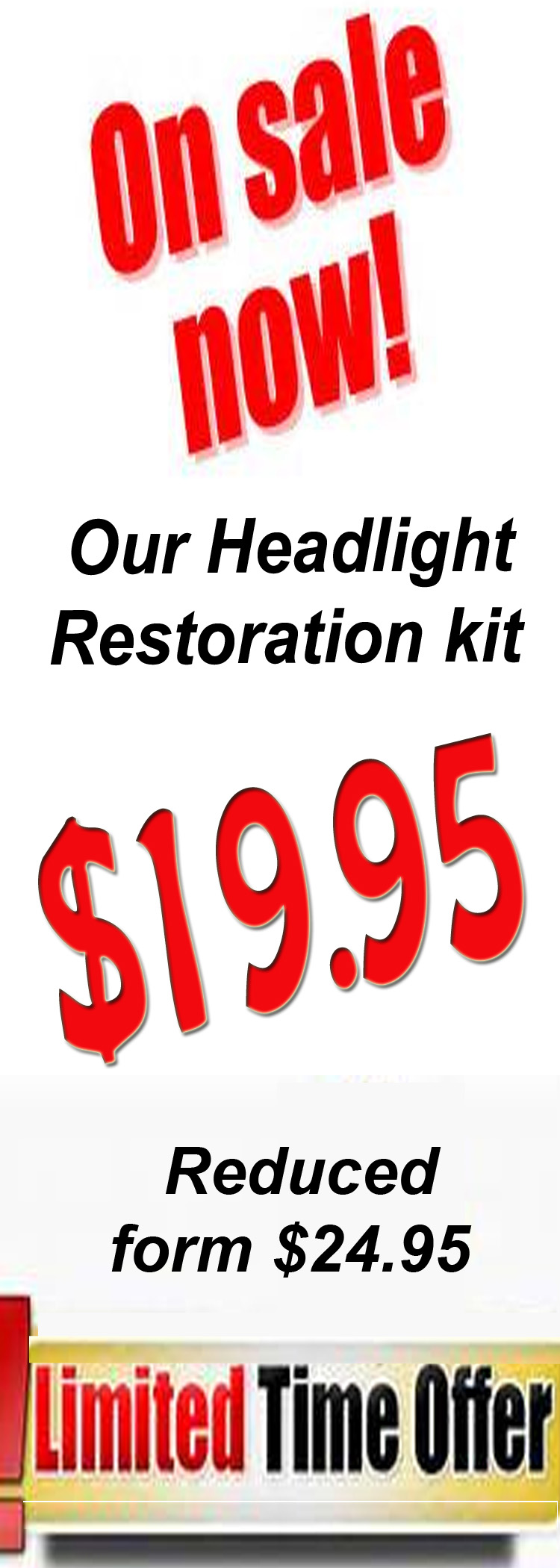 Ez to use headlight restoration kit tab